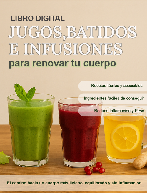 Reto de Jugos (7,14 y 21 días)para reducir inflamación y peso con ingredientes naturales y fáciles de conseguir